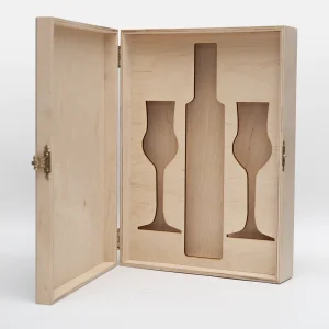 Geschenkverpackung für eine Flasche und zwei Gläser